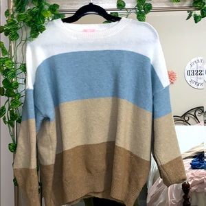 Pink Lilly Color Block Sweater